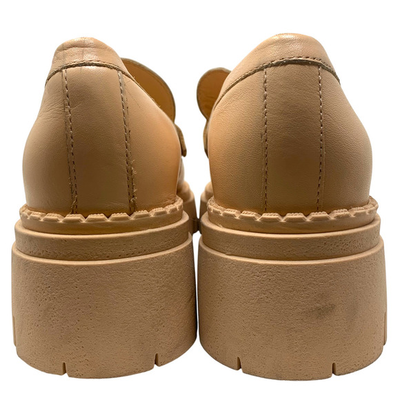 NEW Free People Lyra Lug Sole Tan Leather Loafers Chunky Platform Sz 39 NWOB - Picture 8 of 11